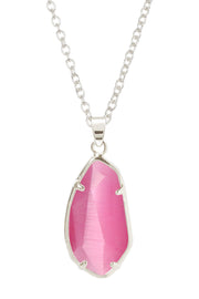 Pink Cat's Eye Fancy Cut Pendant Necklace - SF