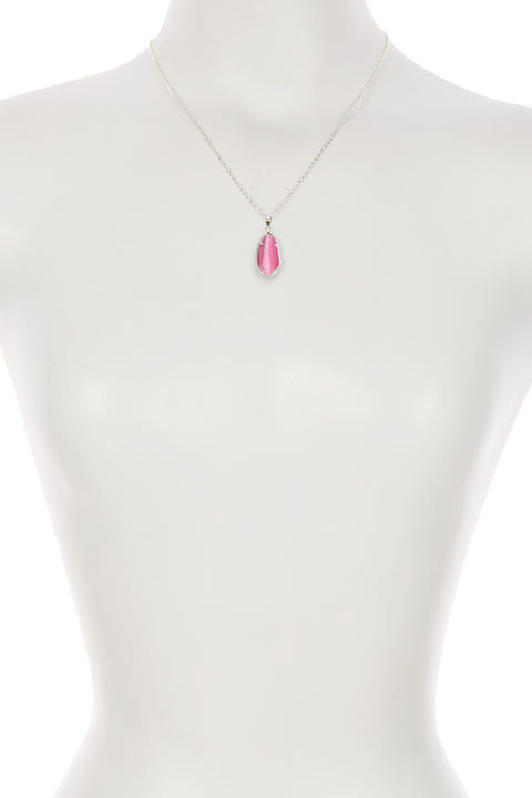Pink Cat's Eye Fancy Cut Pendant Necklace - SF