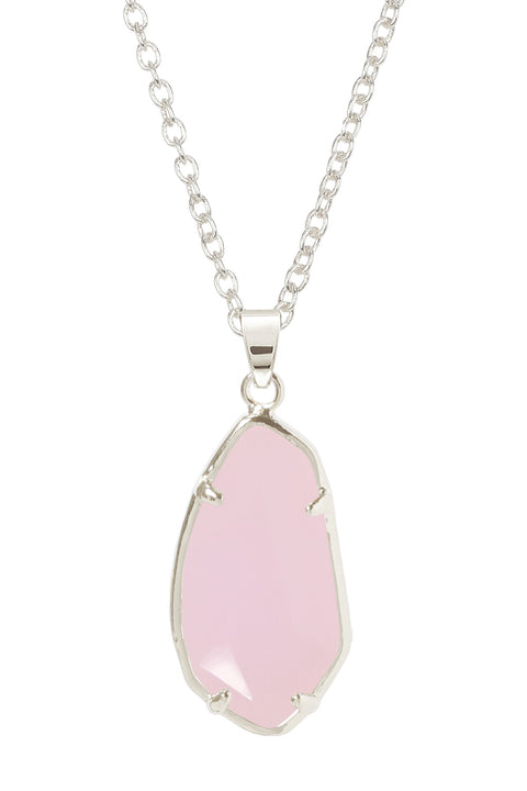 Rose Crystal Fancy Cut Pendant Necklace - SF