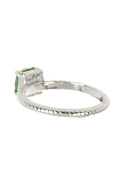 Emerald Cubic Zirconia Square Ring - SF