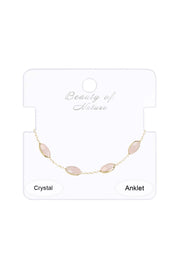 Rose Quartz Station Anklet - GF