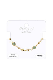 Green Aventurine Clad Chain Anklet - GF