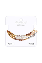 Mixed Stone Multi Strand Anklet - GF