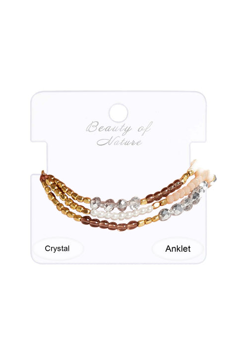 Mixed Stone Multi Strand Anklet - GF