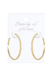 Hammered 2" Dia. Hoop Earrings In Gold - GF