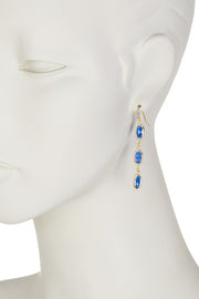 London Blue Crystal Dangle Earrings - GF