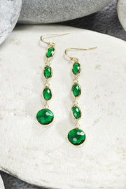 Emerald Crystal Chandelier Earrings - GF