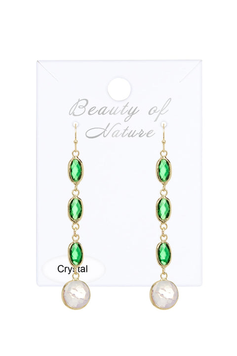 Emerald Crystal Chandelier Earrings - GF