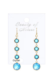 Swiss Blue Crystal Jennifer Chandelier Earrings - GF
