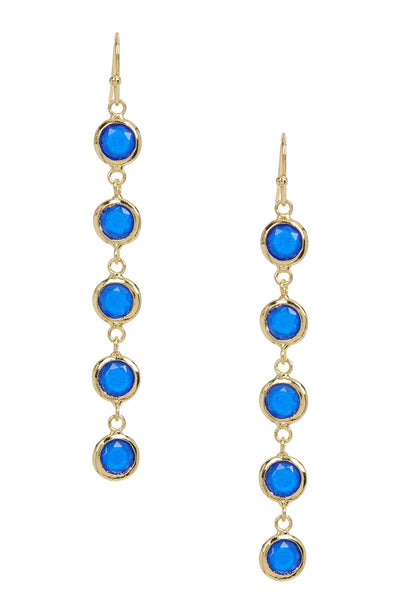 Stacked Blue Chalcedony Crystal Drop Earrings - GF
