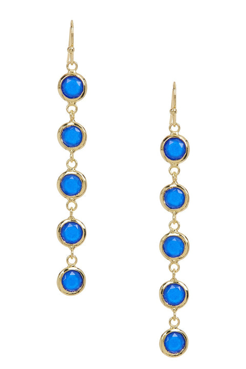 Stacked Blue Chalcedony Crystal Drop Earrings - GF