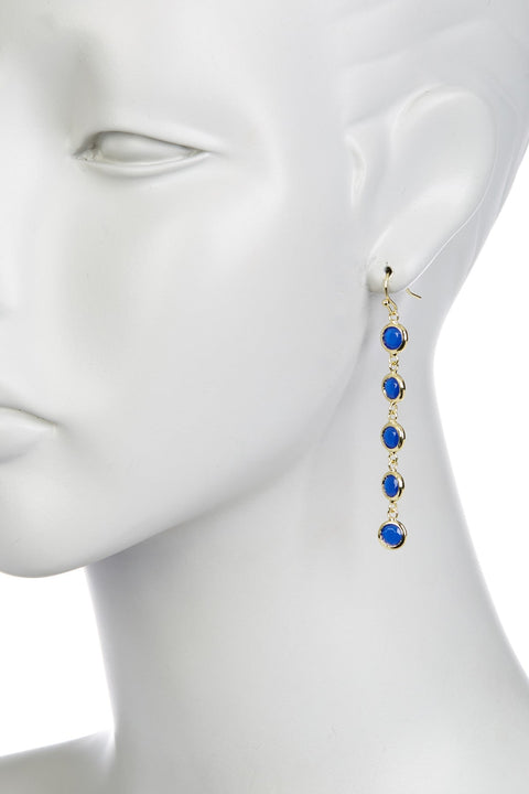 Stacked Blue Chalcedony Crystal Drop Earrings - GF