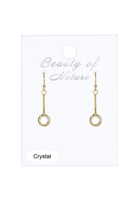 Moonstone Crystal Drop Earrings - GF