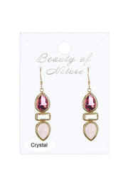Raspberry Mixed Crystal Drop Earrings - GF