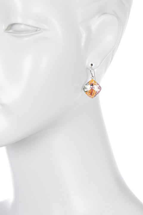 Sterling Silver Mosaic Shell Dragonfly Earrings - SS