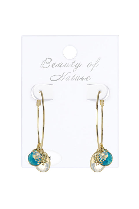 Mixed Crystal Sliding Stones Hoop Earrings - GF
