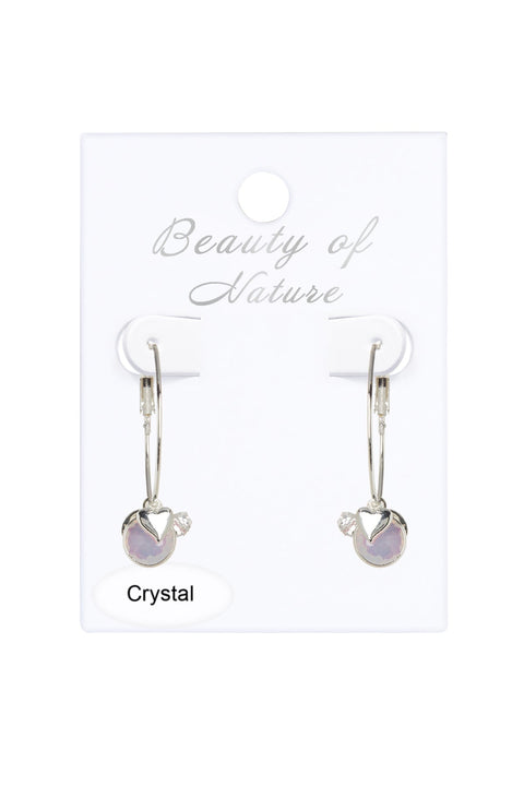 Crystal Sliding Stones Hoop Earrings - SF