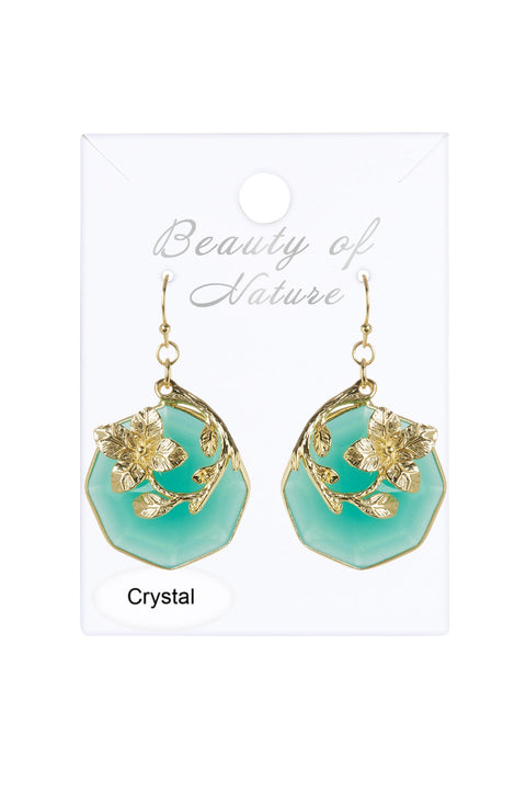 Amazonite Drop Earrings In Gold - GF