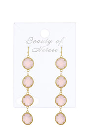 Rose Crystal Station Earrings - GF
