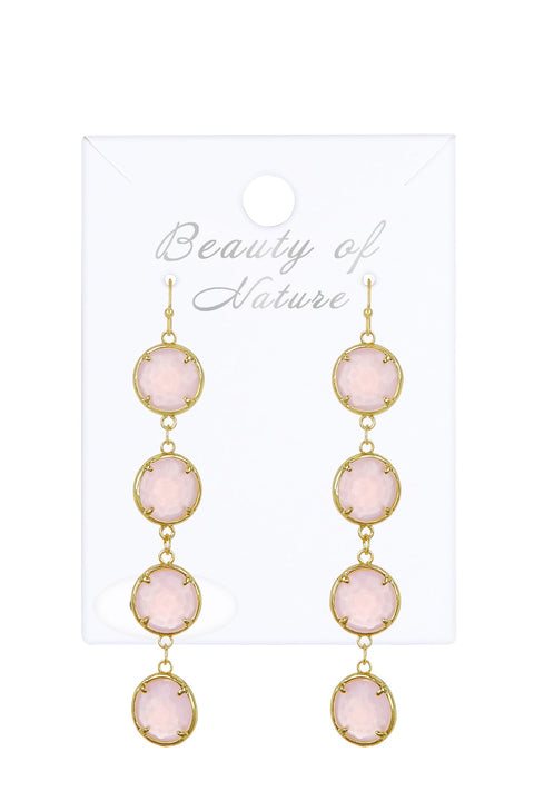 Rose Crystal Station Earrings - GF