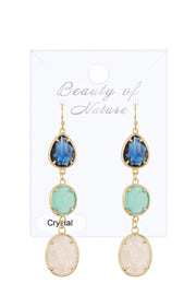 Mixed Crystal Drop Earrings - GF