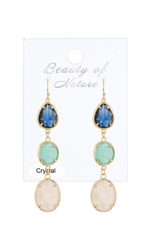Mixed Crystal Drop Earrings - GF