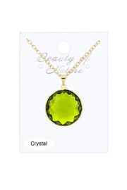 Peridot Crystal Pendant Necklace - GF
