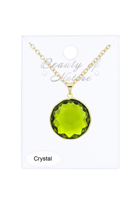 Peridot Crystal Pendant Necklace - GF