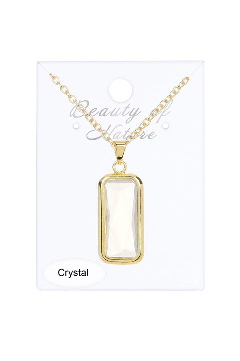 Moonstone Crystal Pendant Necklace - GF