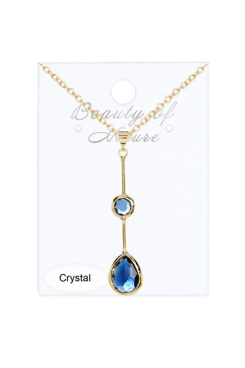 London Blue Crystal Pendant Necklace - GF