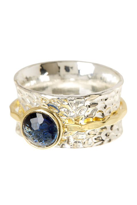 London Blue Crystal Spinner Ring - SF