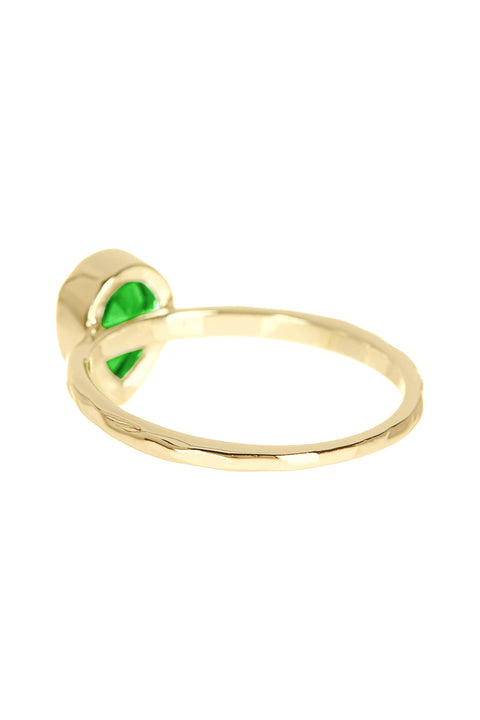 Emerald Cubic Zirconia Pear Shaped Ring - GF