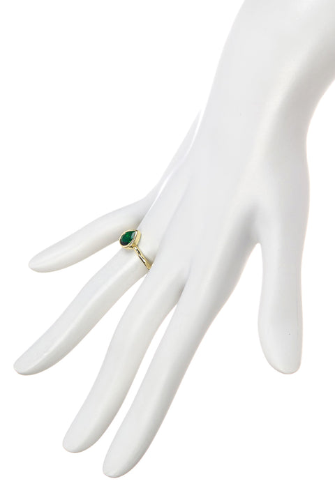 Emerald Cubic Zirconia Pear Shaped Ring - GF