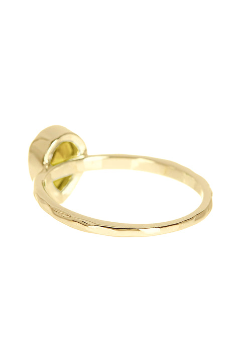 Yellow CZ Cubic Zirconia Pear Shaped Ring - GF