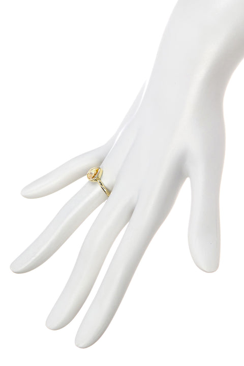 Yellow CZ Cubic Zirconia Pear Shaped Ring - GF