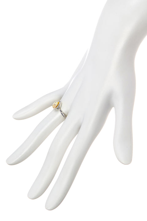 Yellow CZ Cubic Zirconia Pear Shaped Ring - SF