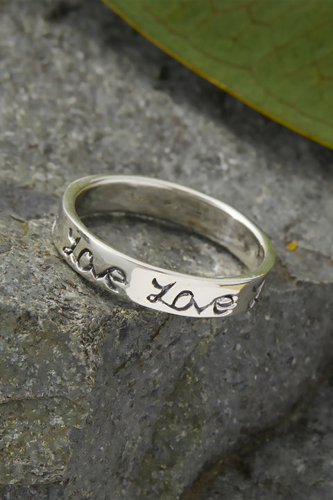 Silver Love Band Ring - SF