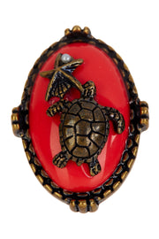 Created Coral & Sea Turtles Statement Ring - AG