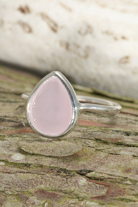 Rose Crystal Teardrop Ring - SF