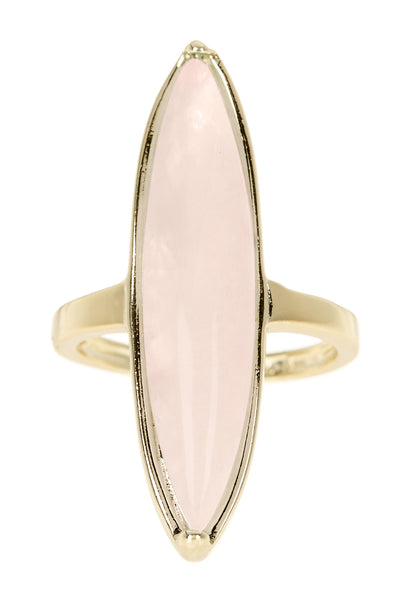 Rose Quartz Statement Ring - GF