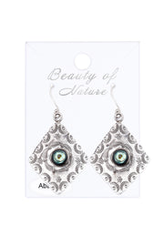 Abalone Textured Drop Earrings - SF