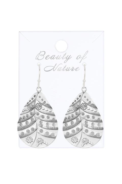 Hammered Floral Earrings - SF