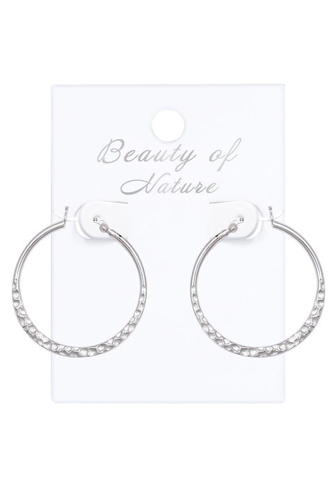 1.5" Dia. Hammered Hoop Earrings - SF