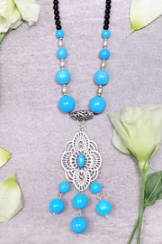 Turquoise & Silver Plated Mesilla Necklace - SF