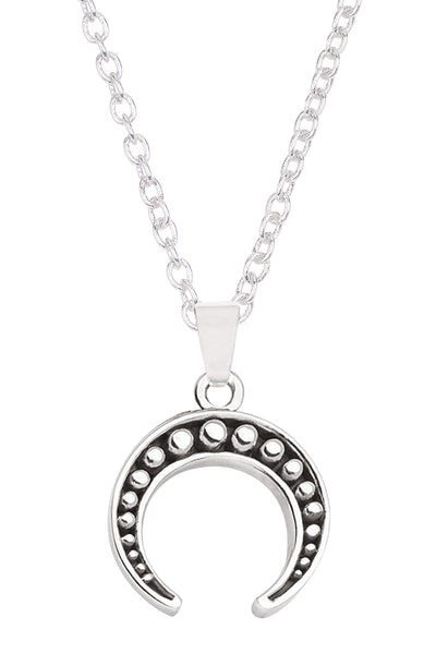 Oxidized Crescent Charm Necklace - SF