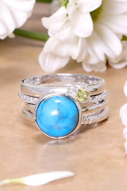 Alicia Stack Ring Set In Turquoise - SF