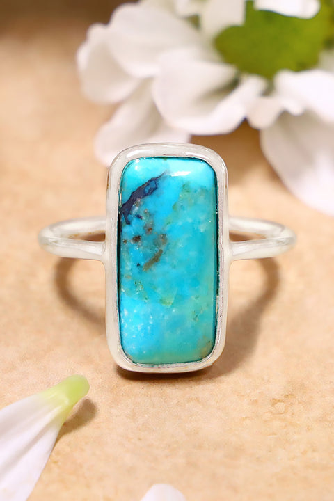 Turquoise Rectangle Ring - SF