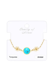 Turquoise With Daisy Anklet - GF