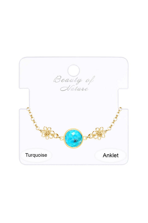 Turquoise With Daisy Anklet - GF