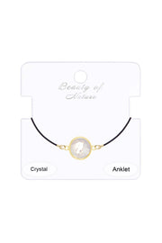 Moonstone Crystal & Leather Anklet - GF